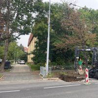 Oprava havárie vodovodu na ul. Tilhonova